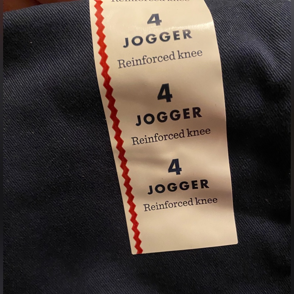 Cat & Jack Navy Joggers Drawstring Waist Reinforced Knee NWT Size 4 - Picture 3 of 7